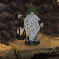 Outdoor Garden Dwarf Statue-resin Dwarf Statue Carrying Magic Ball Solar Led Light Welcome Sign Gnome Yard Lawn Large Figurine