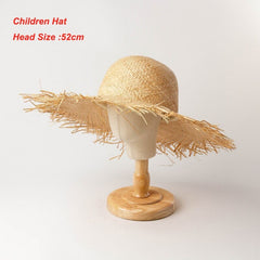 NEW Handmade Women Straw Sun Hats Large Wide Brim Gilrs High Quality Natural Raffia Panama Beach Straw Sun Caps For Holiday