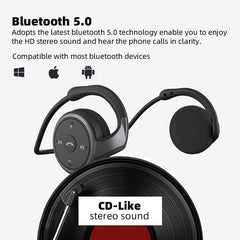 A6 Bluetooth 5.0 Headphones Sports Running Wireless Earphone comfortable 12 hours music Portable Bluetooth Headset with mic case