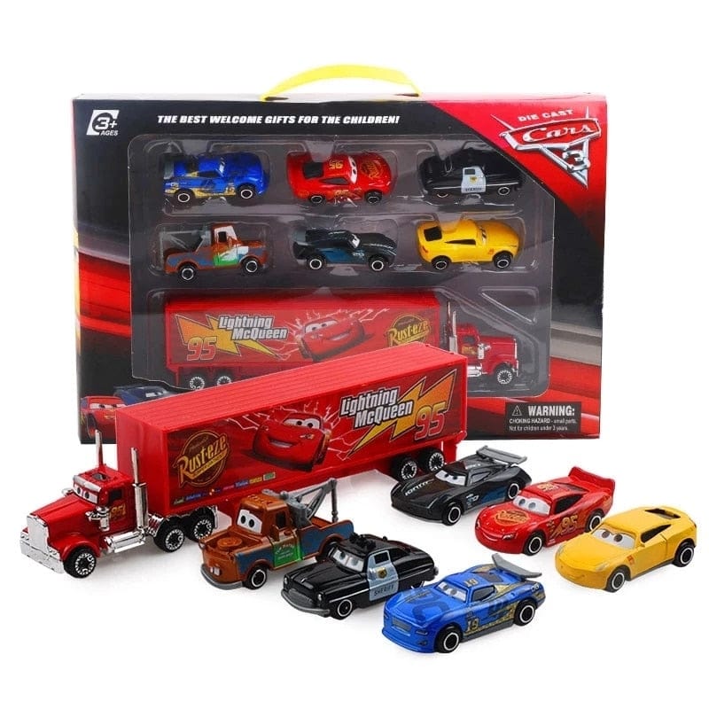 Set Disney Pixar Car 3 Lightning McQueen Jackson Storm Mack Uncle Truck 1:55 Diecast Metal Car Model Toy Boy Christmas Gift