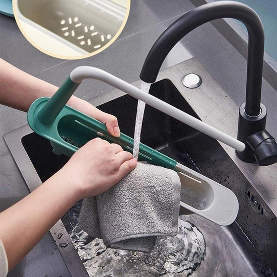 Telescopic Sink Drain Rack Soap Sponge Holder Organizer Sink Shelf Hanger Expandable Storage Basket Kitchen Tool - Wowza