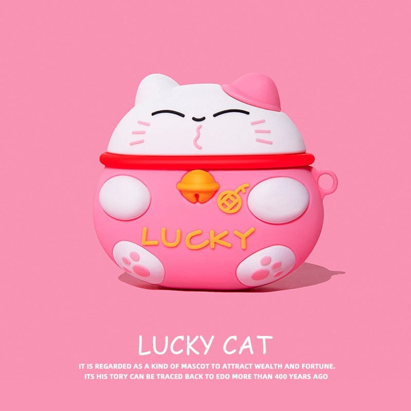 Lovely Case for Airpods Pro Japanese Style Lucky Cat Silicone Earphone Case For Apple Airpods 1 2 3 Case Cute Protective Cover