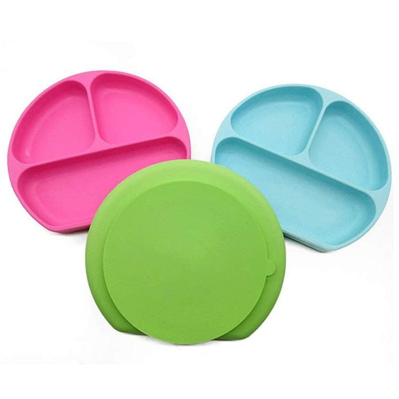 Children's dishes baby Silicone Sucker Bowl Baby placemat Tableware Set Smile Face Baby Tableware Set kids plate