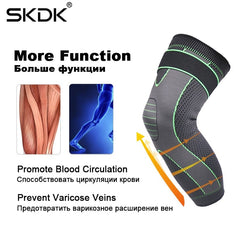 Elastic Knee Support Pressure Bandage Volleyball Long Knee Pads Black Silicone Kneepad Cover Best Knee Brace Sleeve Pads Sports