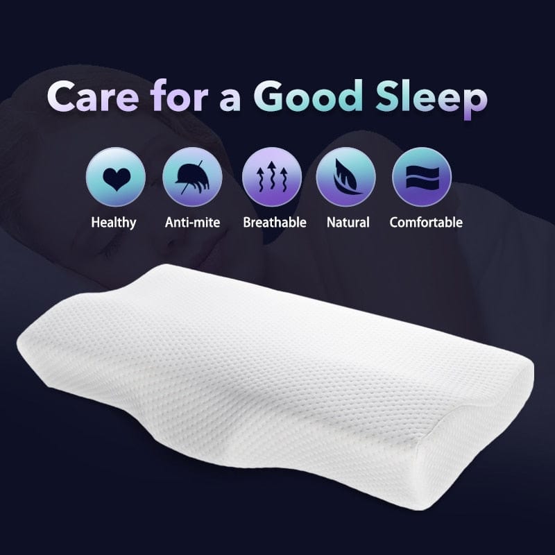 Memory Foam Leg Pillow Bed Orthopaedic Neck Protection Slow Rebound Memory Pillow Butterfly Shaped Health Cervical Neck Size 60/50 cm