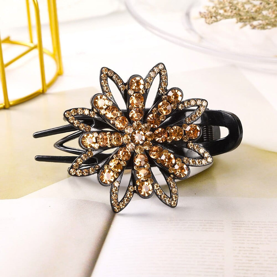 Rhinestone Hairpin Flower Leaf Butterfly Duckbill Hair Claws Retro Hair Clips Accessories For Women Shinning Ponytail Headwear