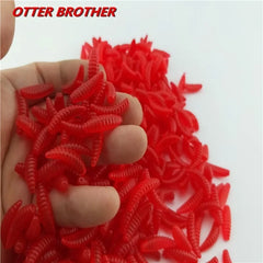 Silicone Bait Maggot Grub Soft Fishing Lure 2cm 0.3g Artificial Bread Smell Worms Gear For Winter Glow Accessories