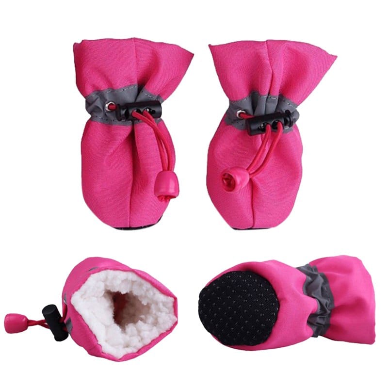 4pcs/set Waterproof Winter Pet Dog Shoes Anti-slip Rain Snow Boots Footwear Thick Warm For Small Cats Puppy Dogs Socks Booties