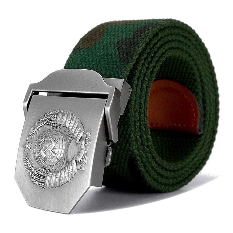 New Men & Women High Quality Belt 3D Soviet National Emblem Canvas Military Belt Soviet Memory CCCP Luxury Jeans Tactical Belt