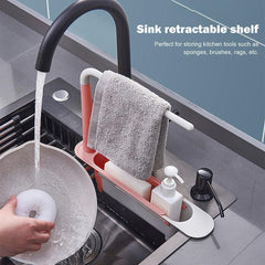 Telescopic Sink Drain Racks Organizer Soap Brush Holder Basket Kitchen Storage Basket Gadgets Accessories Tool - Wowza