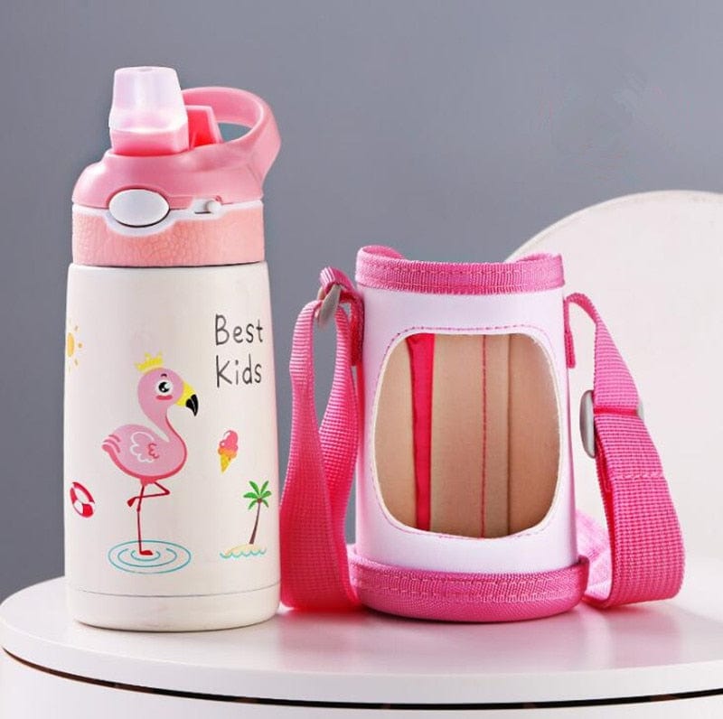 400ML Children Thermos Water Bottle Kids Thermos Mug Baby Duck Billed Straw 316 Stainless Steel Vacuum Flasks Tumbler Thermo Cup - Wowza