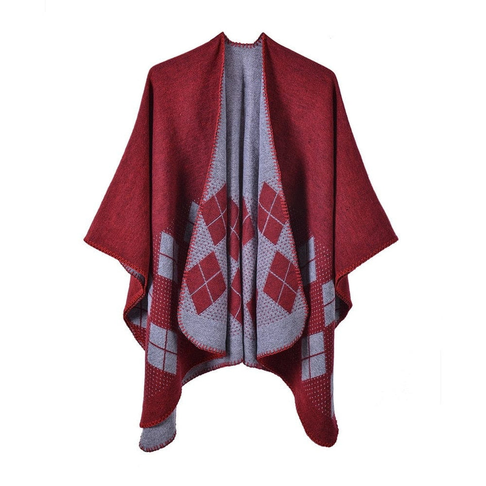 Luxury Brand Ponchos Coat 2022 Cashmere Scarves Women Winter Warm Shawls and Wraps Pashmina Thick Capes Blanket Femme Scarf