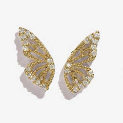 Original Half Of Butterfly Studs Earrings For Women 2021 Vintage Gold Tone Charming Earings Jewelry