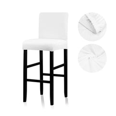 Solid Colors Bar Chair Cover Stretch For Bar Stool Short Back Dining Room Spandex Elastic Slipcover For Chairs Banquet Wedding