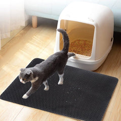 Pet kedi kumu matı su geçirmez EVA çift katmanlı kedi çöp yakalama Pet kum kabı Mat temiz ped ürünleri kediler aksesuarları - Wowza