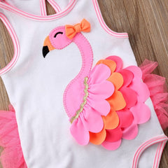 Pudcoco US Stock Newborn Baby Girl Romper Clothing Flamingo Flower Bow Romper Jumpsuit Outfits Beachwear Clothes