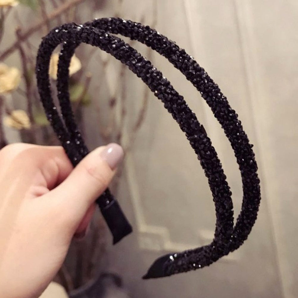 Girls Shiny Luxury Rhinestone Hair Band High Quality Diamond Pearls Hair Hoop Accessories for Women Crystal Headbands Ornaments