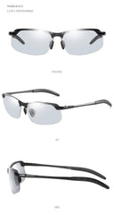 Photochromic Sunglasses Men Women Vintage Metal Polarized Sun Glasses For Male Night Vision Driving Sunglass