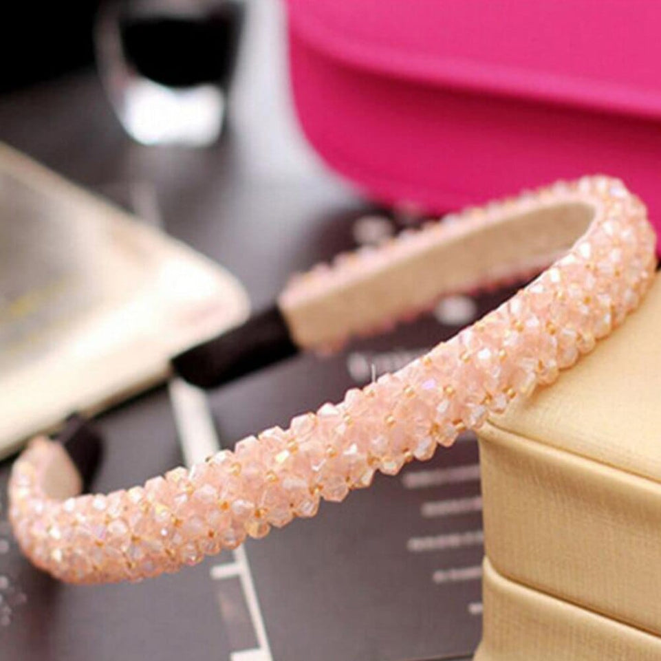 Girls Shiny Luxury Rhinestone Hair Band High Quality Diamond Pearls Hair Hoop Accessories for Women Crystal Headbands Ornaments