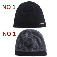 Skullies Beanies Men Winter Hat Women Knitted Hats For Men Cap Winter Beanie Hat Gorro Thick Warm Brimless Fur Bonnet Men's Cap