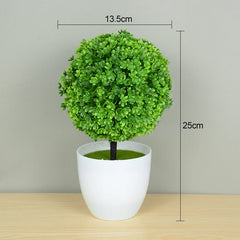 Artificial Plants Potted Green Bonsai Small Tree Grass Plants Pot Ornament Fake Flowers for Home Garden Decoration Wedding Party