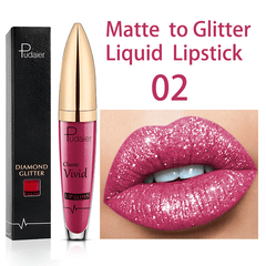 Sexy Diamond Shimmer Glitter Lipg Loss Matte To Glitter Liquid Lipstick Waterproof Diamond Pearl Colour Lip Gloss Makeup Beauty