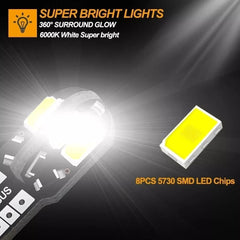 20/10/2PCS T10 Car Interior Bulb W5W LED 5730 8SMD Canbus Error Free 12V Lights Parking Light Auto Signal Lamp