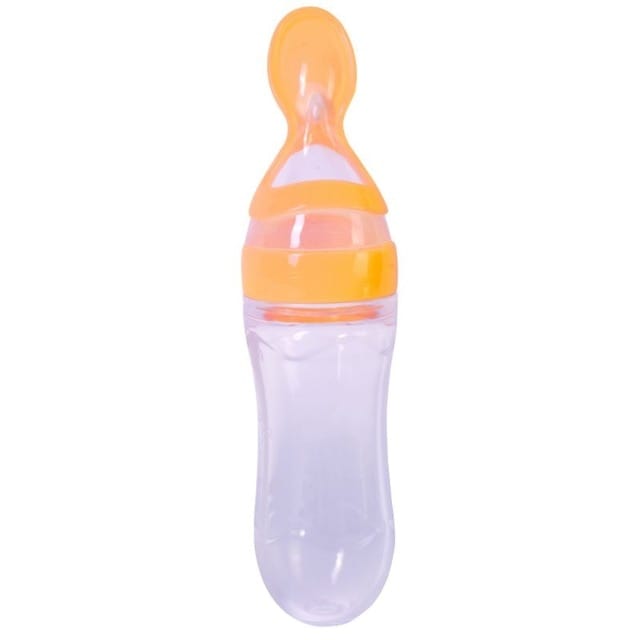 Squeezing Feeding Bottle Silicone Newborn Baby Training Rice Spoon Infant Cereal Food Supplement Feeder Safe Tableware Tools