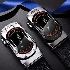 Belts for 3.5cm Width Sports Car Brand Fashion Automatic Buckle Black Genuine Leather Men's Jeans High Quality Waist Male Strap