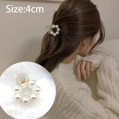 Korean Acrylic Hair Claws Pearl Claw Clips For Woman Large Size Barrette Crab  For Girl Shark Clip Fashion Hair Accessories