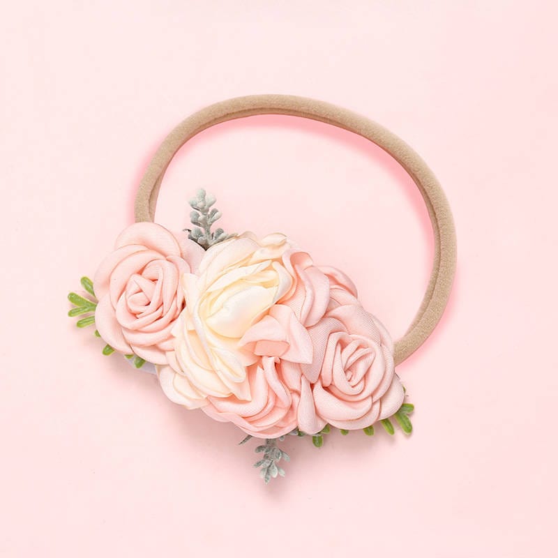 Balleen Shiny Fashion Florals Headband Newborn Baby Elastic Princess Hairbands Child Kids Pearl Fresh Style Cute Headwear Gifts