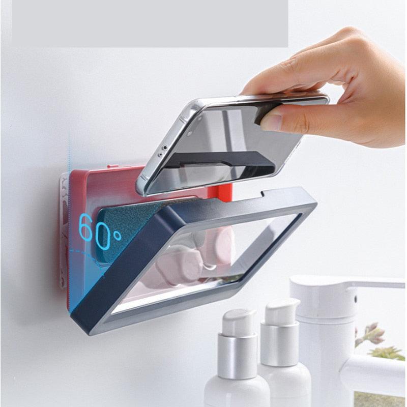 Home Wall Waterproof Mobile Phone Box Self-adhesive Holder Touch Screen Bathroom Phone Shell Shower Sealing Storage Box - Wowza