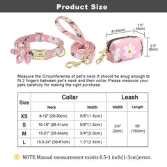 Floral Persoalized Dog Collar Fashion Printed Custom Nylon Dog Collars With Free Engraved Nameplate For Small Medium Large Dogs