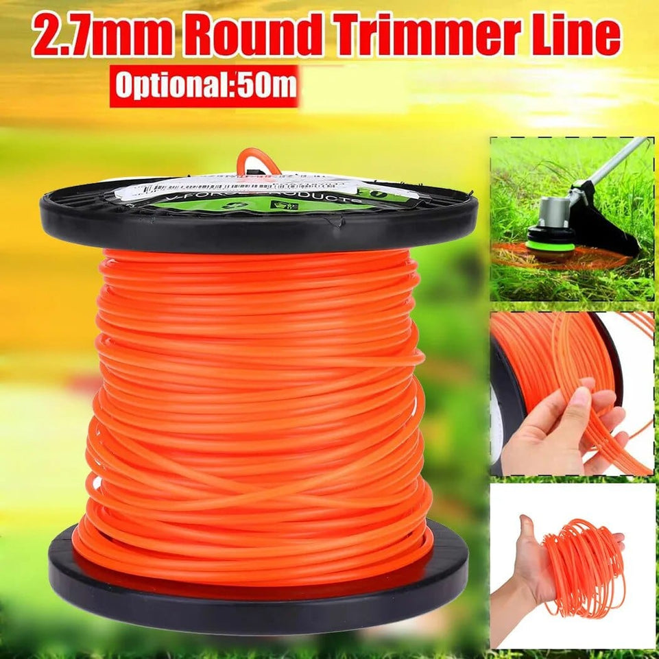 2.7mm Round Trimmer Line 50 meters Nylon Spiral Brush Cutter Rope Summer Grass Trimmer & Lawn Mower Head Garden Power Tool Accessories