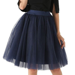 Quality 5 Layers Fashion Tulle Skirt Pleated TUTU Skirts Womens Lolita Petticoat Bridesmaids Midi Skirt Jupe Saias faldas