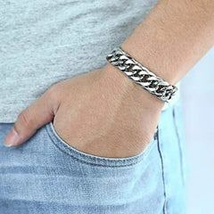 Thick Stainless Steel Bracelet for Men, Hand Chain, Punk Male Bracelets, Jewelry Accessories, Gift, 8mm-14mm Wide