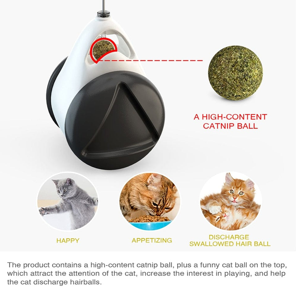 Tumbler Swing Toys for Cats Kitten Interactive Balance Car Cat Chasing Toy With Catnip Funny Pet Products for