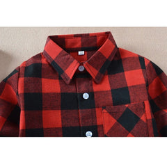 VIDMID Boys shirts for Girls British Plaid child Shirts kids school Blouse red tops clothes Kids Children plaid 12 years 6010 01