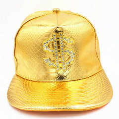 Doitbest Metal Golden dollar style men's Baseball Cap hip-hop cap leather Adjustable Snapback Hats for men and women