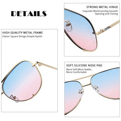 FUQIAN New Classic Metal Aviation Sunglasses Women Fashion Alloy Pilot Sun Glasses Men Gradient Lens Driving Shades Ladies UV400