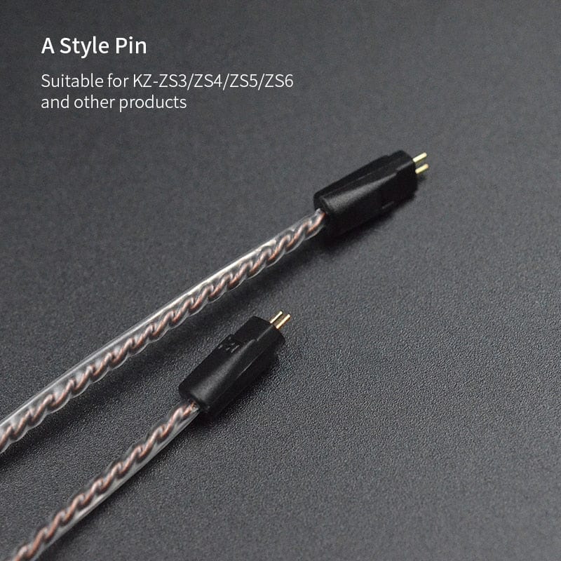 KZ ZS10 ZSN ZEX PRO In Ear Cable High-Purity Oxygen-Free Copper Twisted Upgrade Cable 2pin Cable For KZ ZEX Silver plated Cable