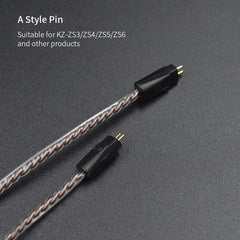 KZ ZS10 ZSN ZEX PRO In Ear Cable High-Purity Oxygen-Free Copper Twisted Upgrade Cable 2pin Cable For KZ ZEX Silver plated Cable