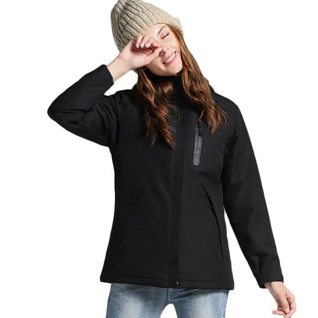2019 Winter Couples USB Heated Jacket Men Women Plus Size Waterproof Jacket Men Down Cotton Hiking Coat Keep Warm Rain Jacket