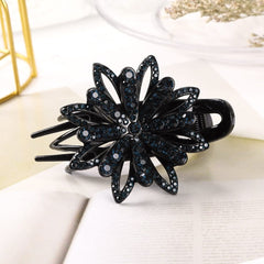 Rhinestone Hairpin Flower Leaf Butterfly Duckbill Hair Claws Retro Hair Clips Accessories For Women Shinning Ponytail Headwear