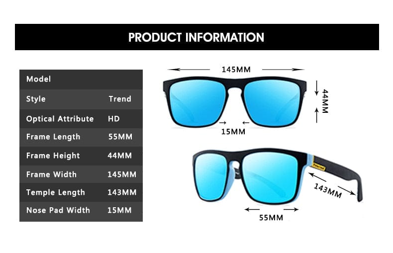 DJXFZLO 2023 New Fashion Guy's Sun Glasses Polarized Sunglasses Men Classic Design Mirror Square Ladies Sun Glasses Women