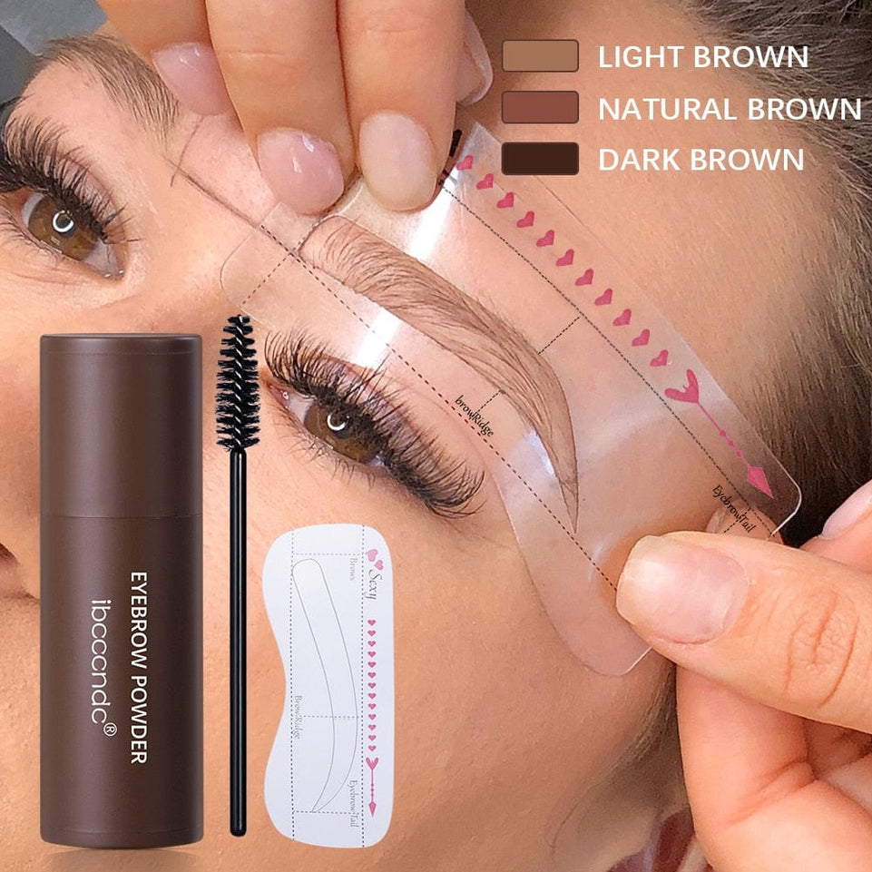 New Eyebrow Stamp Shaping Makeup Waterproof Brow Powder Natural Eye Eyebrow Stick Hair Line Contour Brown Black 6 Color