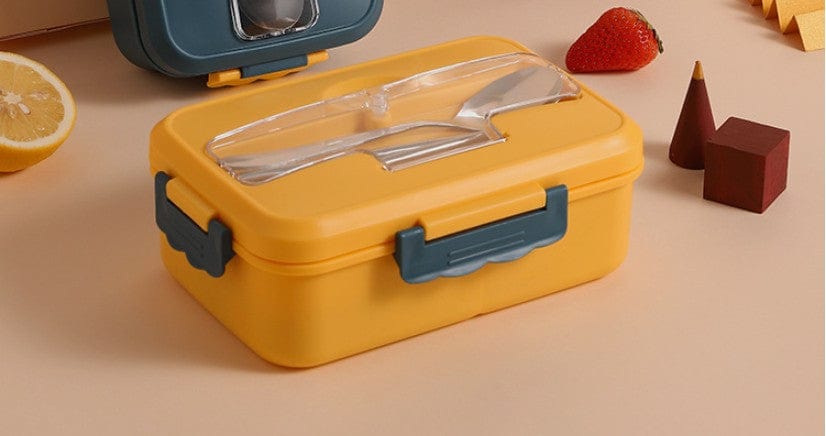 Lunch Box Food Container Bento Box Heated Lunchbox Kids Lunchbox Snack Straw Wheat Korean Sealed Student Plastic Box for Food - Wowza