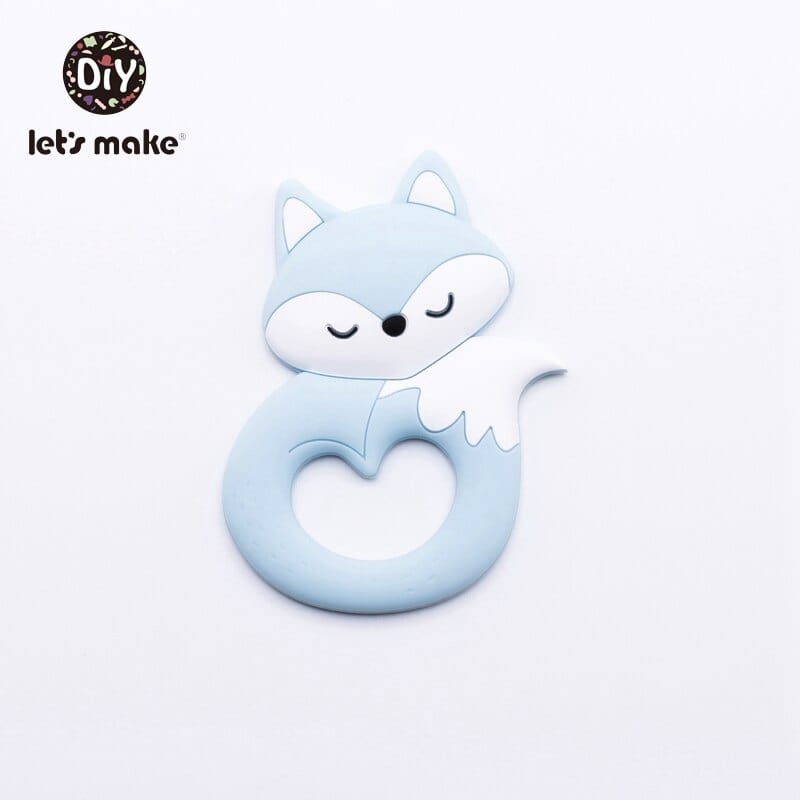 Tiny Rod BPA Free Food Grade Silicone Teethers Cartoon Animals Shape Pacifier Clips DIY Accessories Baby Teething 1pc Let's Make