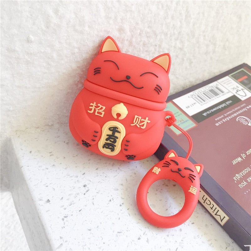 Lovely Case for Airpods Pro Japanese Style Lucky Cat Silicone Earphone Case For Apple Airpods 1 2 3 Case Cute Protective Cover