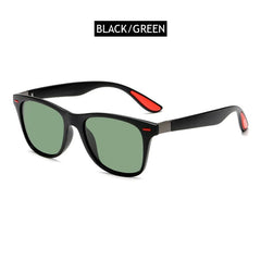 FUQIAN Hot Sale Polarized Sunglasses Men Women Classic Square Plastic Driving Sun Glasses Male Fashion Black Shades UV400